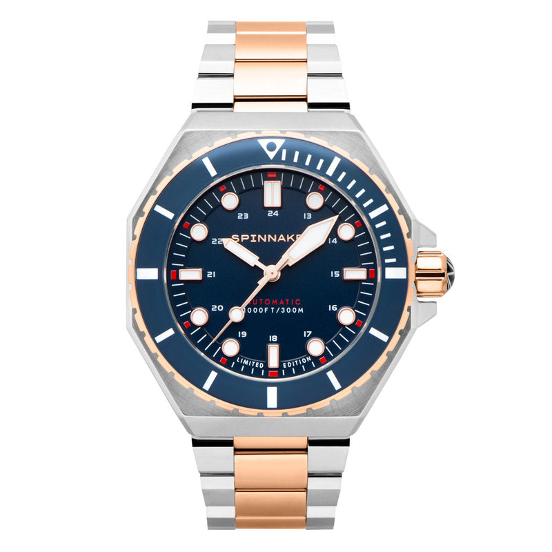 Spinnaker x Islander Dumas Limited Edition Two-Tone Watch with Deep Blue Dial #SP-5081-LIW22 zoom