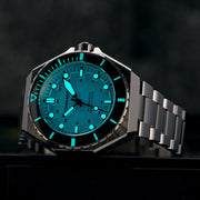 Spinnaker x Islander Dumas Limited Edition Watch with Light Blue Dial #SP-5081-LIW33 lume