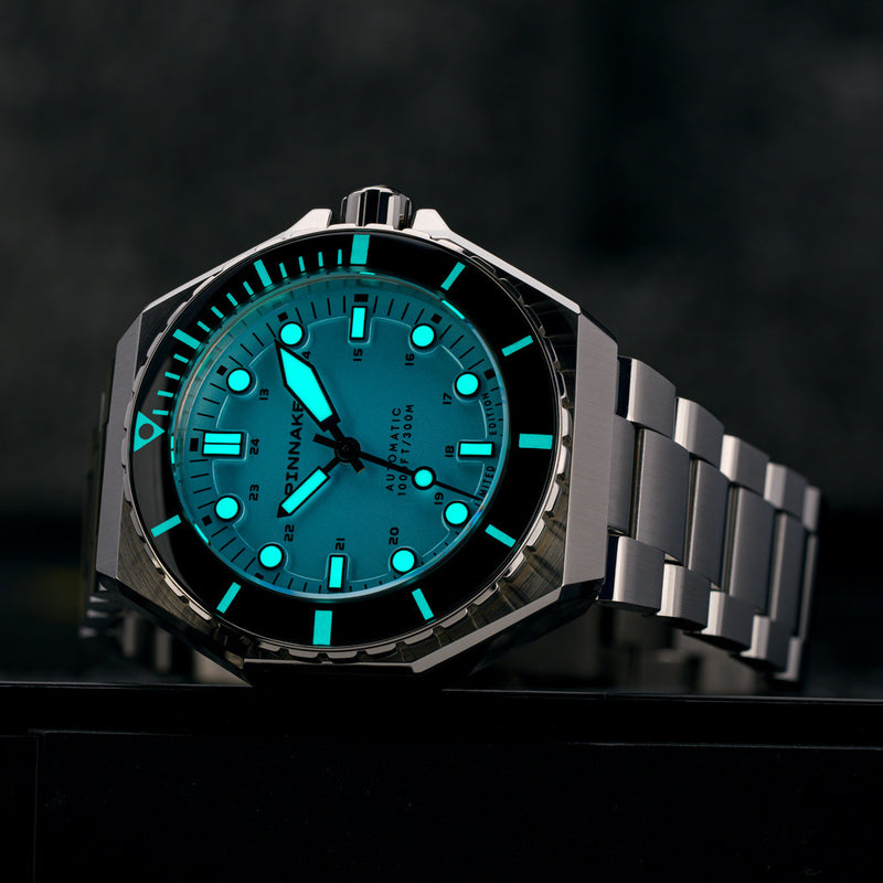 Spinnaker x Islander Dumas Limited Edition Watch with Light Blue Dial #SP-5081-LIW33 lume
