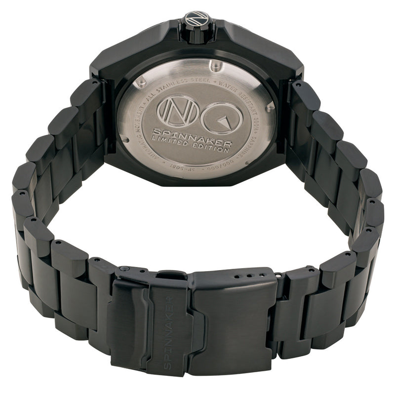 Spinnaker x Islander Dumas Limited Edition PVD Watch with Full Lume Dial #SP-5081-LIW44 back