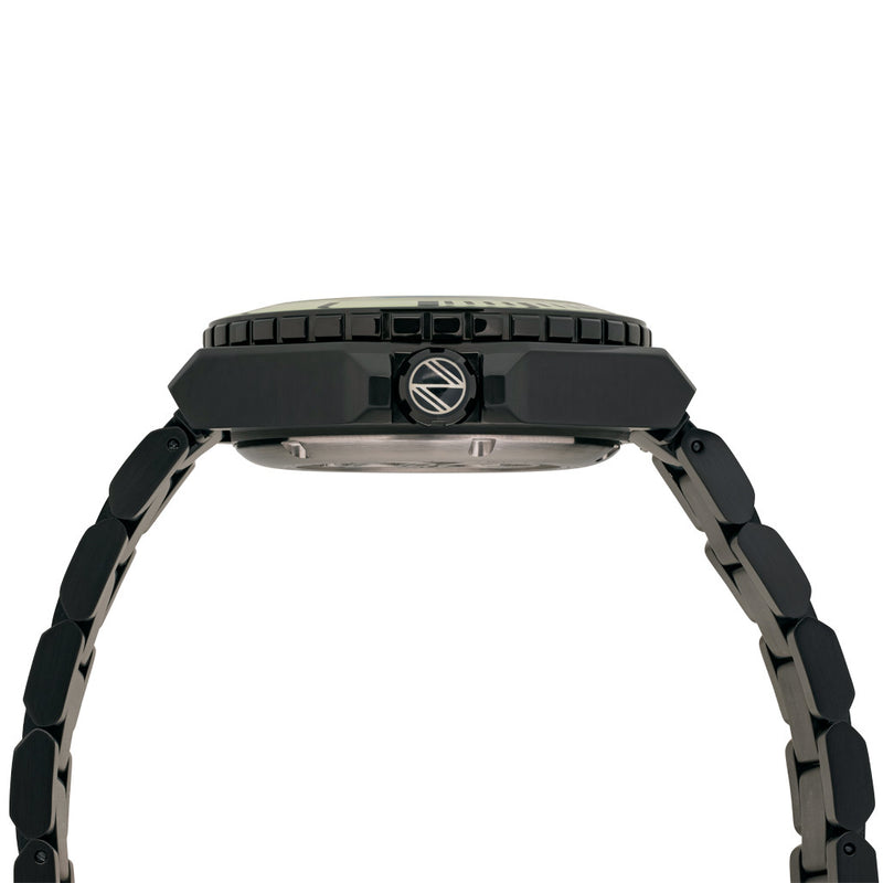 Spinnaker x Islander Dumas Limited Edition PVD Watch with Full Lume Dial #SP-5081-LIW44 crown