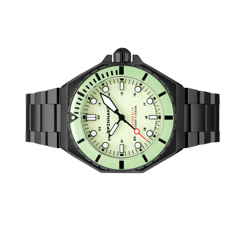 Spinnaker x Islander Dumas Limited Edition PVD Watch with Full Lume Dial #SP-5081-LIW44 side