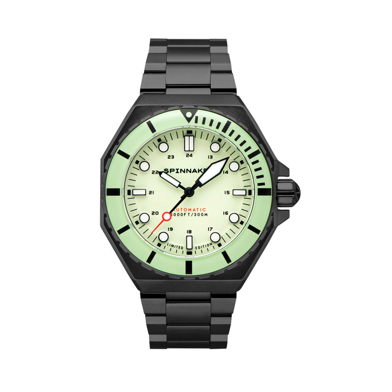 Spinnaker x Islander Dumas Limited Edition PVD Watch with Full Lume Dial #SP-5081-LIW44