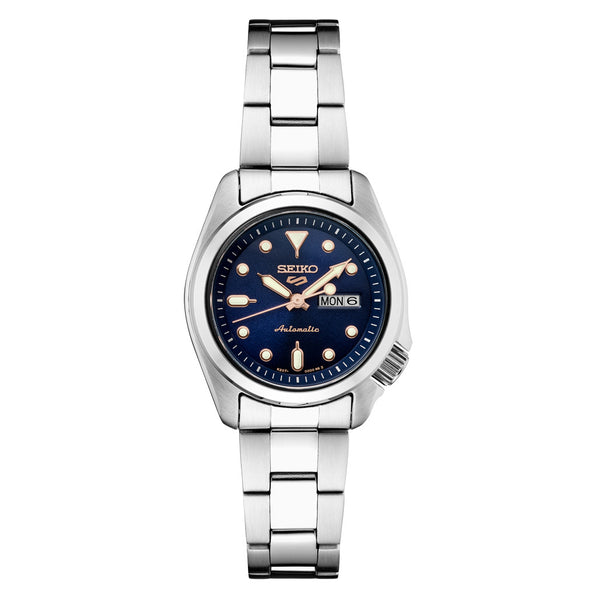Seiko 5 Sports Automatic Watch with Sunburst Blue Dial and 28mm Case #SRE003 Zoom