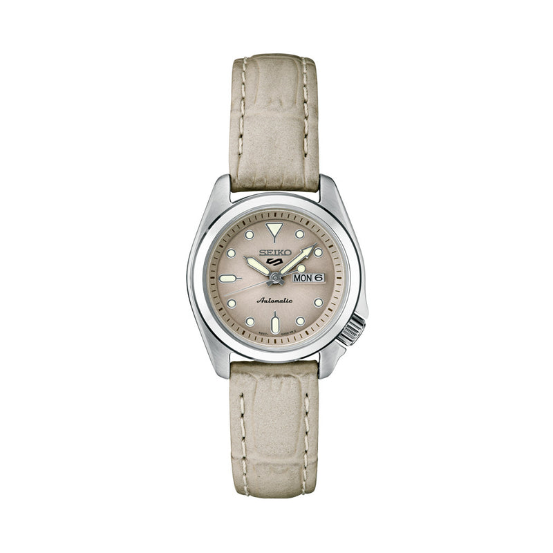 Seiko 5 Sports Automatic Watch with Tan Dial and 28mm Case #SRE005