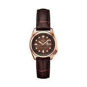 Seiko 5 Sports Automatic Watch with Chocolate Dial and 28mm Rose Goldtone Case #SRE006