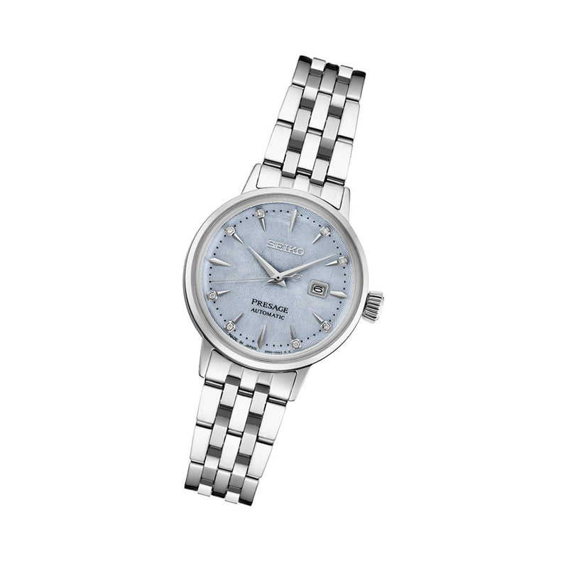 Seiko Presage 30mm Dress Watch with Blue Embossed Dial #SRE007