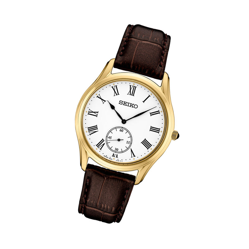 Seiko Essentials 39mm Dress Watch with White Dial #SRK050 Tilt