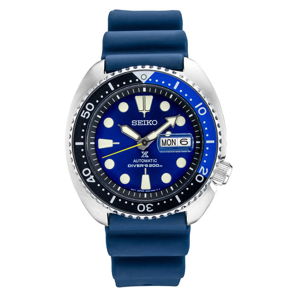 Seiko Turtle Prospex Automatic Dive Watch with Blue Dial and Silicone Strap #SRPD43 zoom