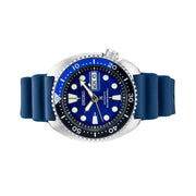 Seiko Turtle Prospex Automatic Dive Watch with Blue Dial and Silicone Strap #SRPD43 side