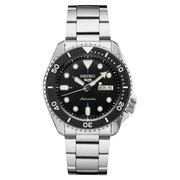 Seiko 5 Sports 24-Jewel Automatic Watch with Black Dial and SS Bracelet #SRPD55