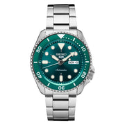 Seiko 5 Sports 24-Jewel Automatic Watch with Green Dial and SS Bracelet #SRPD61