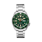 Seiko 5 Sports 24-Jewel Automatic Watch with Green Dial and SS Bracelet #SRPD63