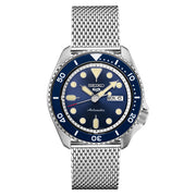 Seiko 5 Sports 24-Jewel Automatic Watch with Blue Dial and Mesh Bracelet #SRPD71