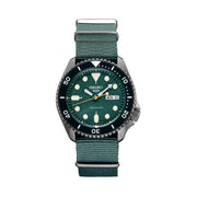 Seiko 5 Sports 24-Jewel Automatic Watch with Textured Green Dial and Nylon Strap #SRPD77
