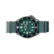 Seiko 5 Sports 24-Jewel Automatic Watch with Textured Green Dial and Nylon Strap #SRPD77