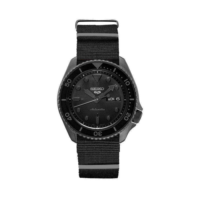 Seiko 5 Sports 24-Jewel Automatic Watch with Black Dial and Black PVD Case #SRPD79
