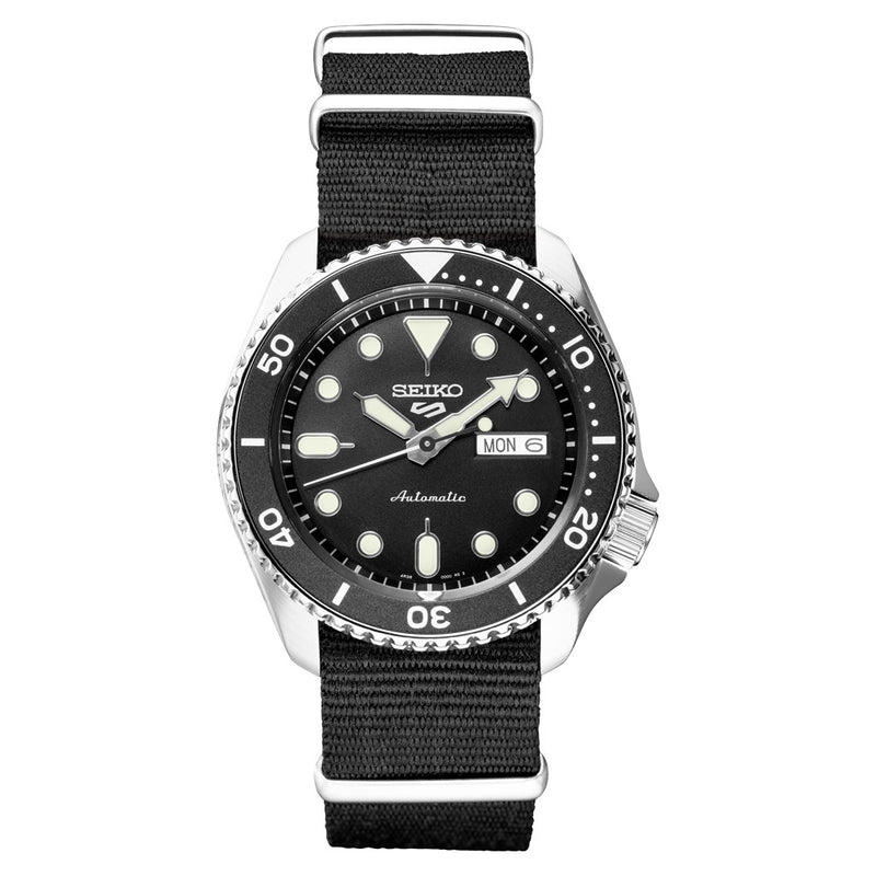 Seiko 5 Sports 24-Jewel Automatic Watch with Black Dial  #SRPD89