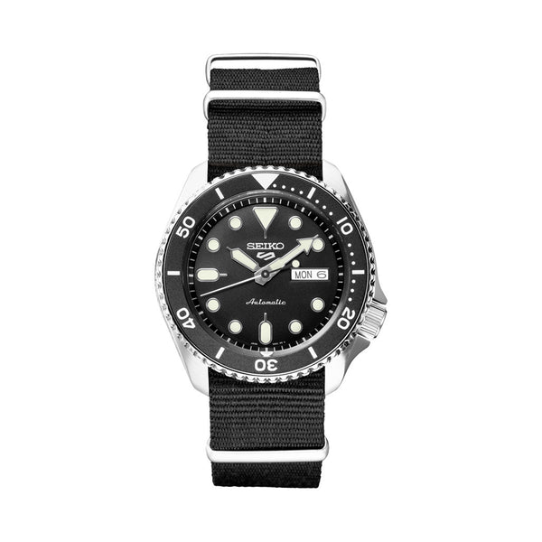 Seiko 5 Sports 24-Jewel Automatic Watch with Black Dial  #SRPD89