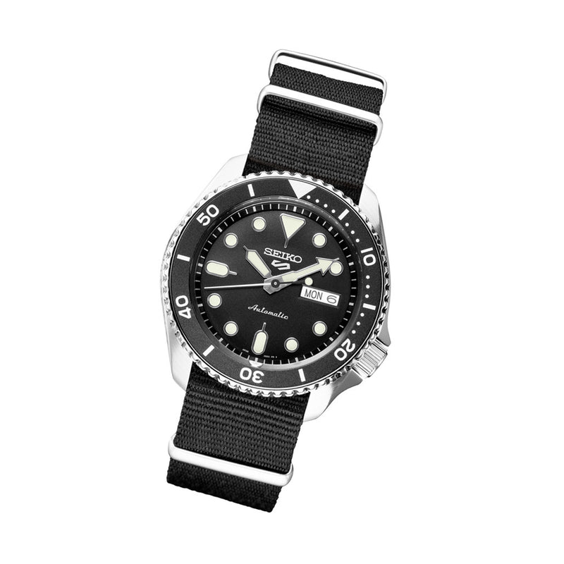 Seiko 5 Sports 24-Jewel Automatic Watch with Black Dial  #SRPD89