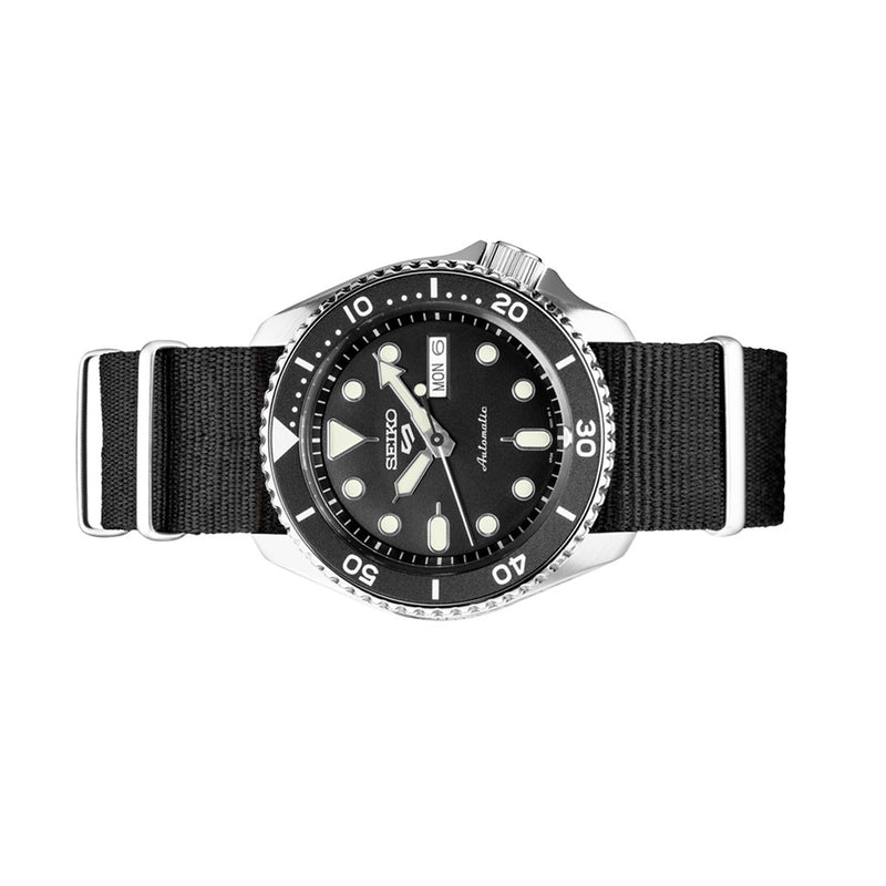 Seiko 5 Sports 24-Jewel Automatic Watch with Black Dial  #SRPD89