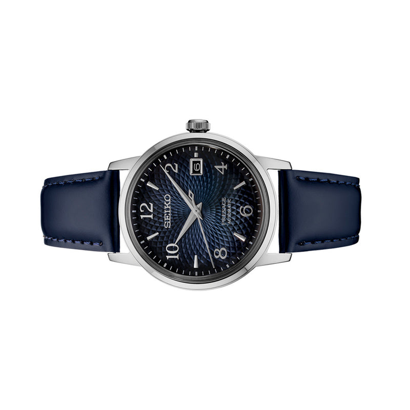 Seiko Presage Automatic Dress Watch with Blue Arabic Dial #SRPE43 side