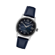 Seiko Presage Automatic Dress Watch with Blue Arabic Dial #SRPE43 tilt