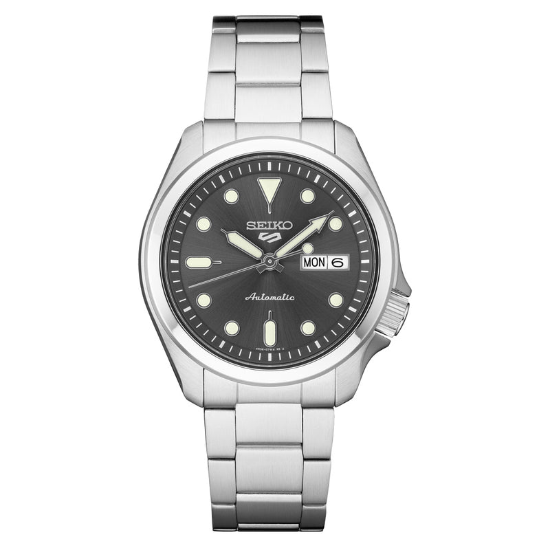 Seiko 5 Sports 24-Jewel Automatic Watch with Grey Dial and SS Bracelet #SRPE51