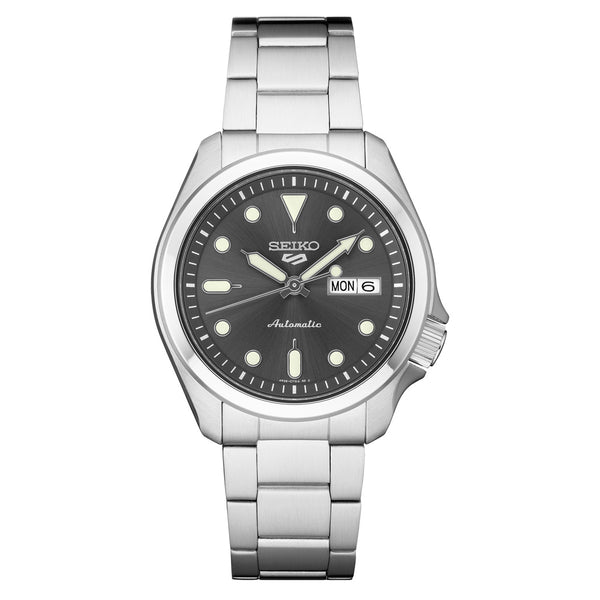 Seiko 5 Sports 24-Jewel Automatic Watch with Grey Dial and SS Bracelet #SRPE51