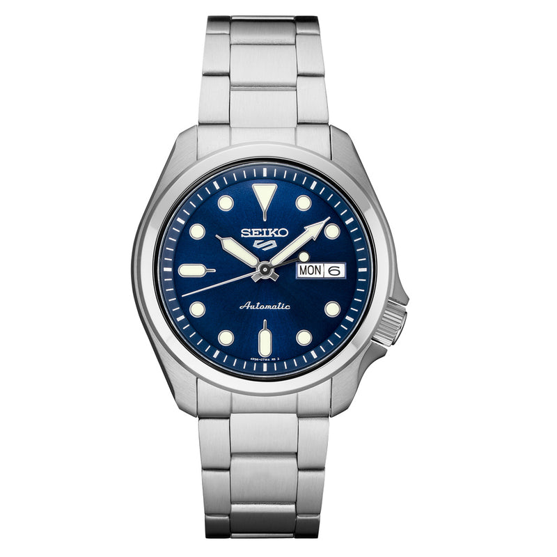 Seiko 5 Sports 24-Jewel Automatic Watch with Blue Dial and SS Bracelet #SRPE53