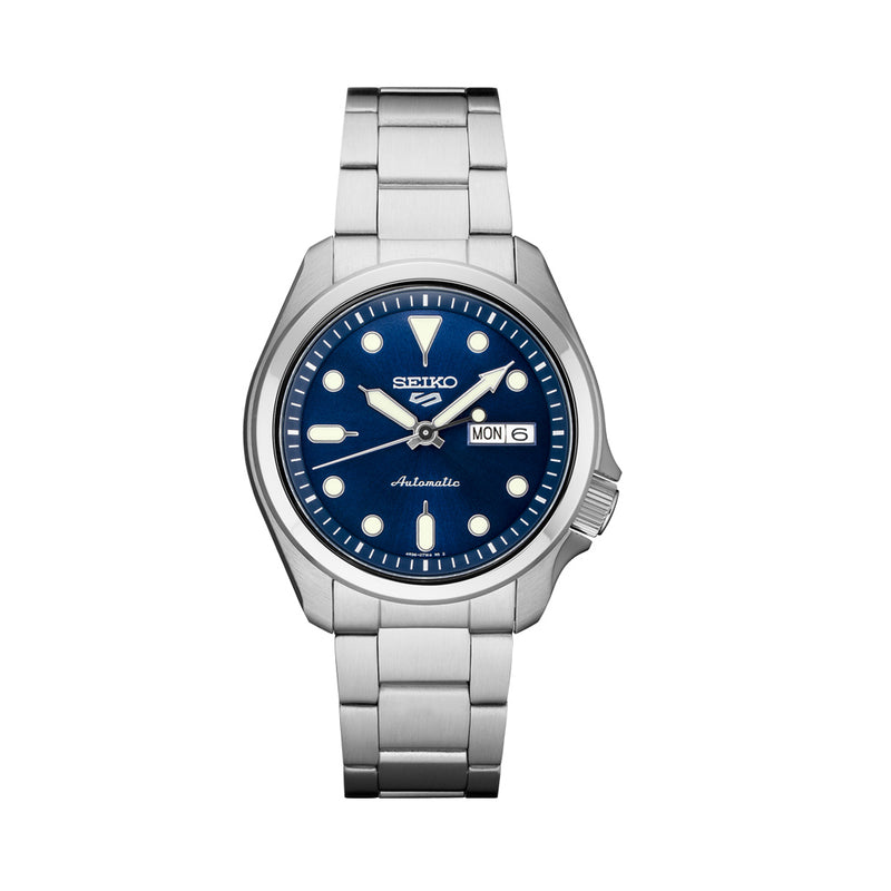 Seiko 5 Sports 24-Jewel Automatic Watch with Blue Dial and SS Bracelet #SRPE53