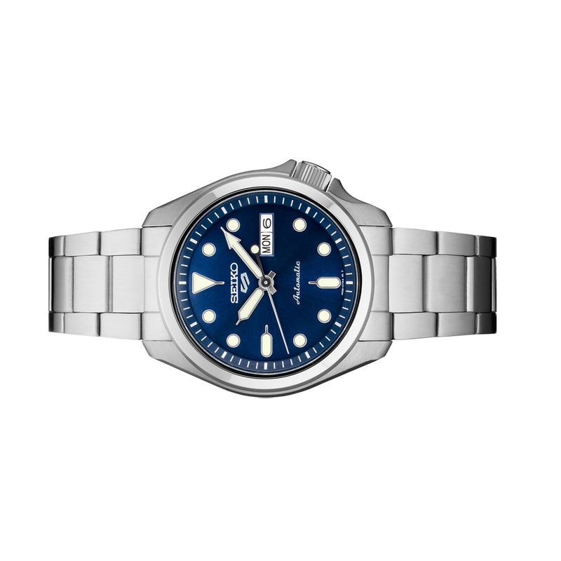 Seiko 5 Sports 24-Jewel Automatic Watch with Blue Dial and SS Bracelet #SRPE53