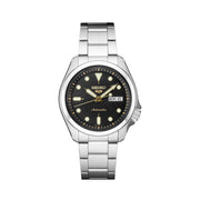Seiko 5 Sports 24-Jewel Automatic Watch with Black Dial and SS Bracelet #SRPE57