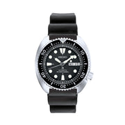 Seiko Turtle Prospex Automatic Dive Watch with Black Dial and Black Silicone Dive Strap #SRPE93