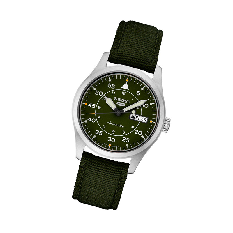 Seiko 5 Sports Automatic Field Watch with Green Dial #SRPH29 Tilt