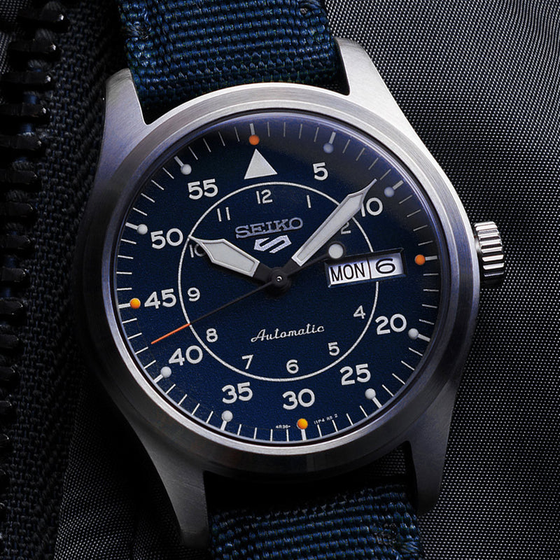 Seiko 5 Sports Automatic Field Watch with Blue Dial #SRPH31 Lifestyle