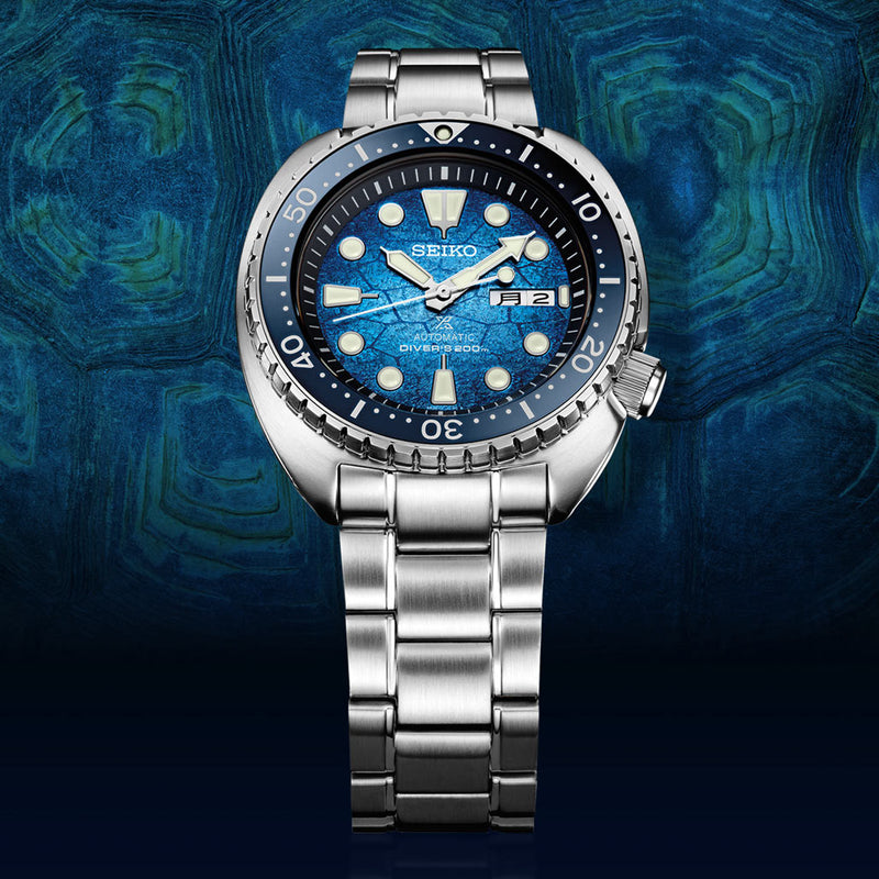 Seiko Prospex Special Edition Dive Watch with Patterned Blue Dial #SRPH59