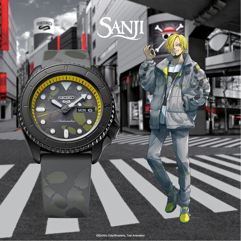 Seiko 5 Sports One Piece Vinsmoke Sanji Limited Edition Watch #SRPH69 life