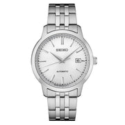 Seiko Essentials Automatic Dress Watch with White Sunray Dial #SRPH85 zoom
