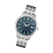 Seiko Essentials Automatic Dress Watch with Blue Sunray Dial #SRPH87 tilt
