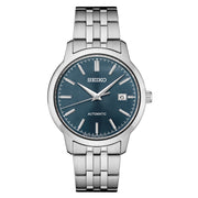 Seiko Essentials Automatic Dress Watch with Blue Sunray Dial #SRPH87 zoom