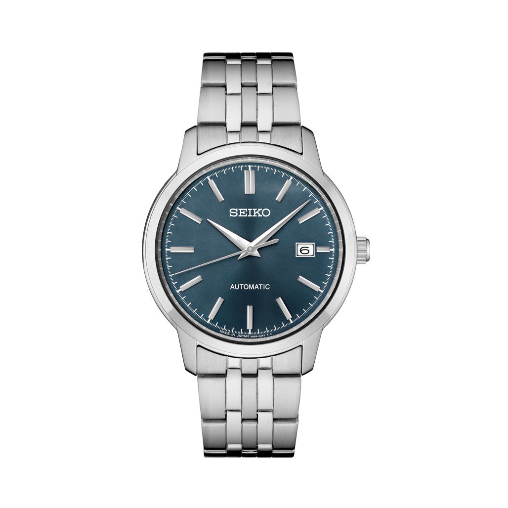 Seiko Essentials Automatic Dress Watch with Blue Sunray Dial