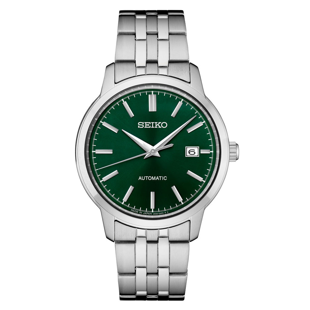 Seiko Essentials Automatic Dress Watch with Green Sunray Dial #SRPH89