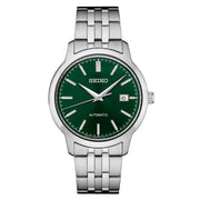 Seiko Essentials Automatic Dress Watch with Green Sunray Dial #SRPH89 zoom