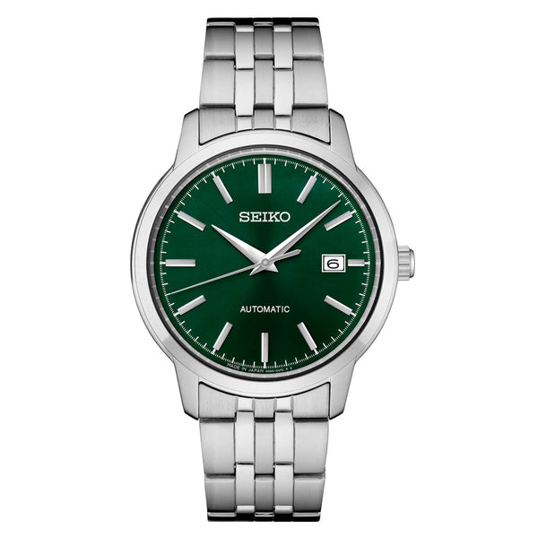 Seiko Essentials Automatic Dress Watch with Green Sunray Dial #SRPH89 zoom