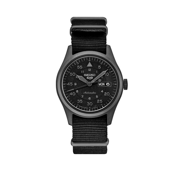 Seiko 5 Sports Field Watch in Stealth Black on Nylon Strap #SRPJ11