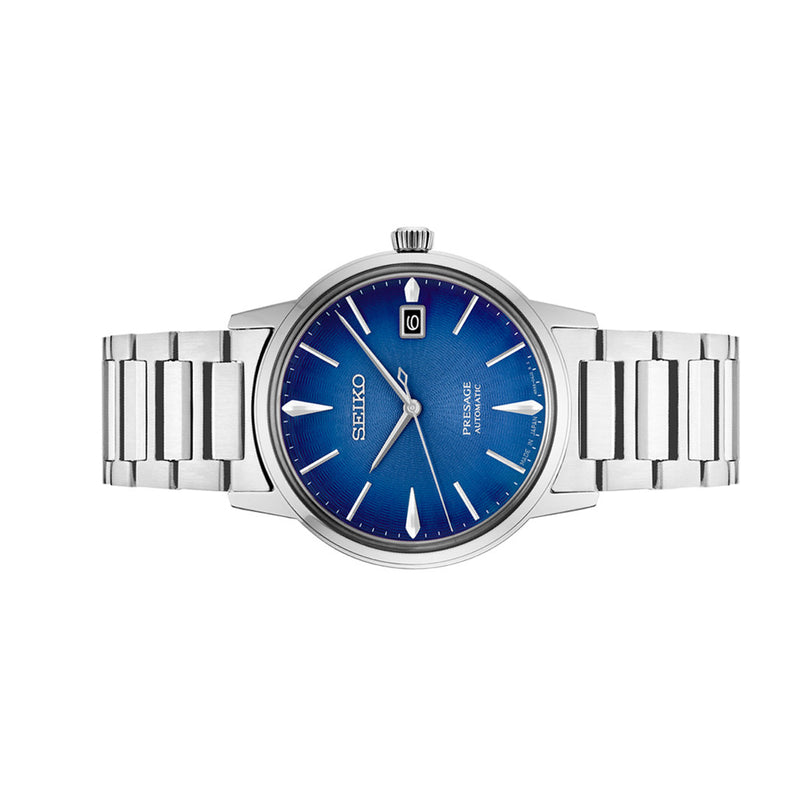 Seiko Presage Automatic Dress Watch with Gradated Blue Dial and Gloss Finish #SRPJ13 side