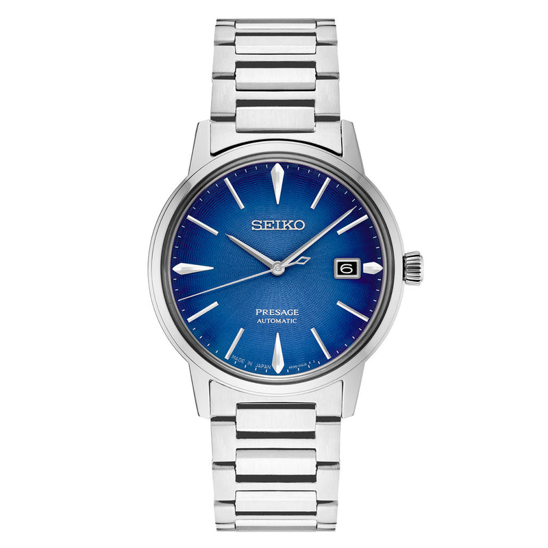 Seiko Presage Automatic Dress Watch with Gradated Blue Dial and Gloss Finish #SRPJ13 zoom