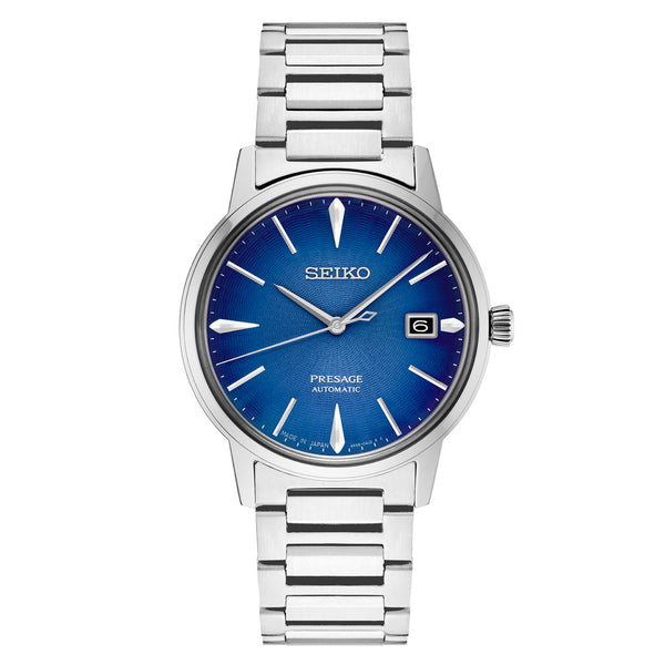 Seiko Presage Automatic Dress Watch with Gradated Blue Dial and Gloss Finish #SRPJ13 zoom