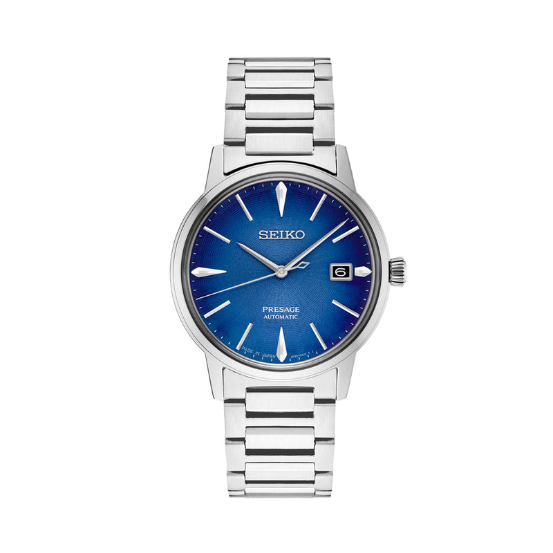 Seiko Presage Automatic Dress Watch with Gradated Blue Dial and Gloss Finish #SRPJ13